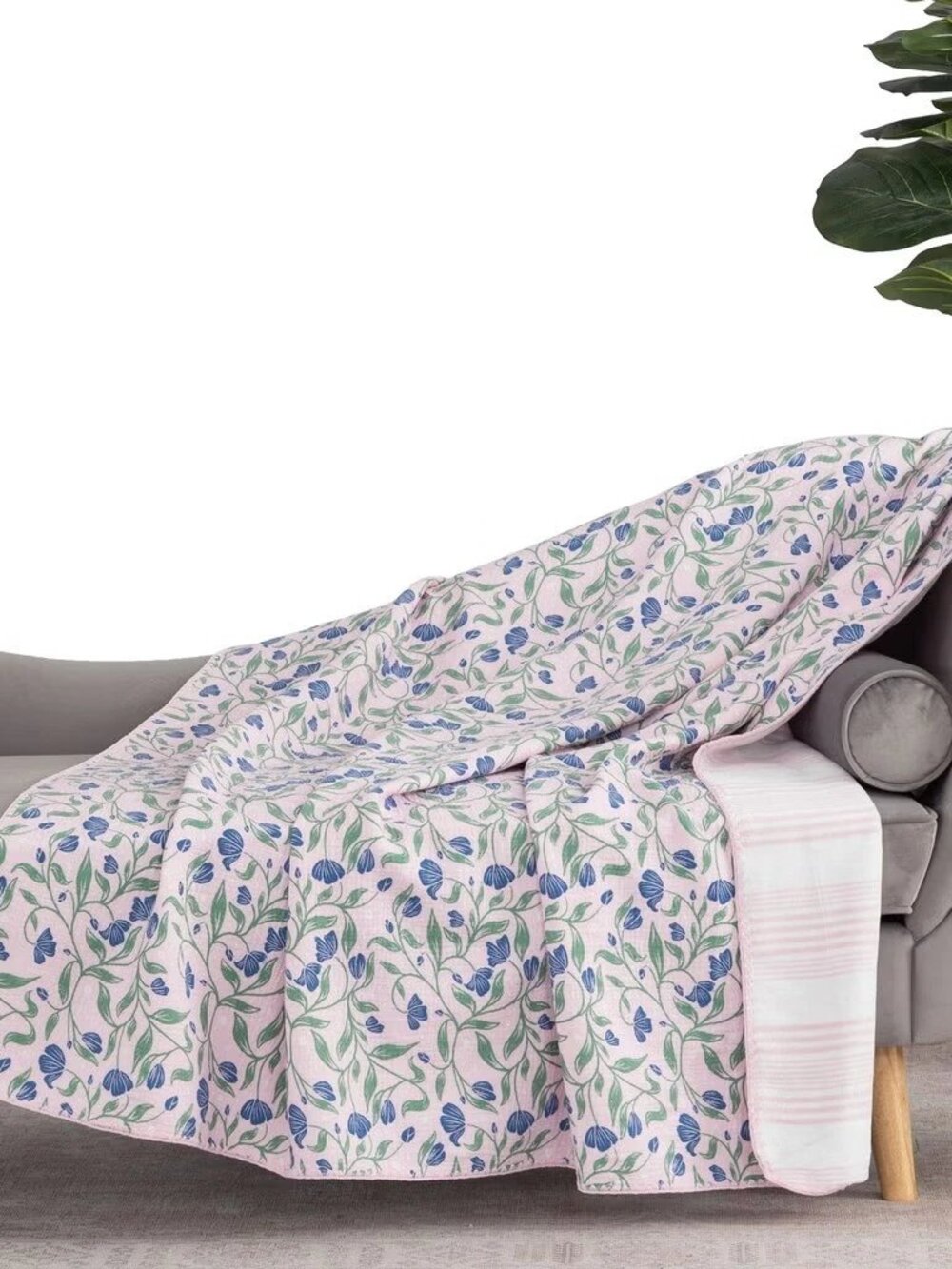 Artist Collection Cotton Gauze Throw, Floral, 60” x 70”